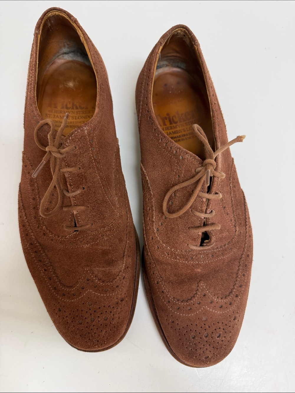 Trickers  Men’s Brown Suede Wingtip Oxfords